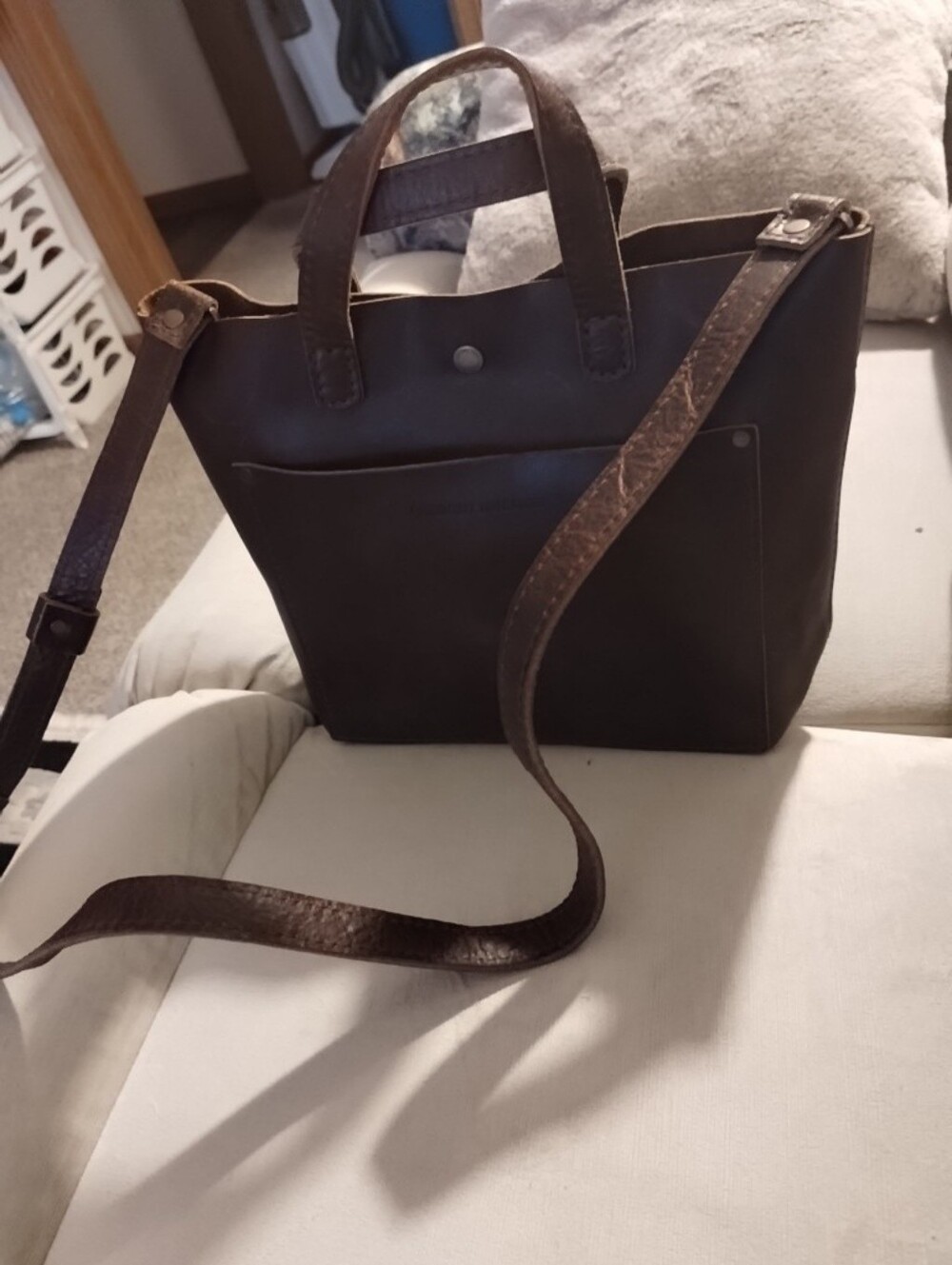 Portland Leather Goods Brown Mini Crossbody Shoulder Bag Sz 9 By 12